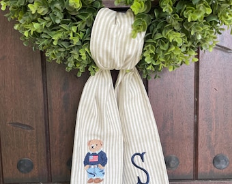 USA Bear Embroidered Wreath Sash