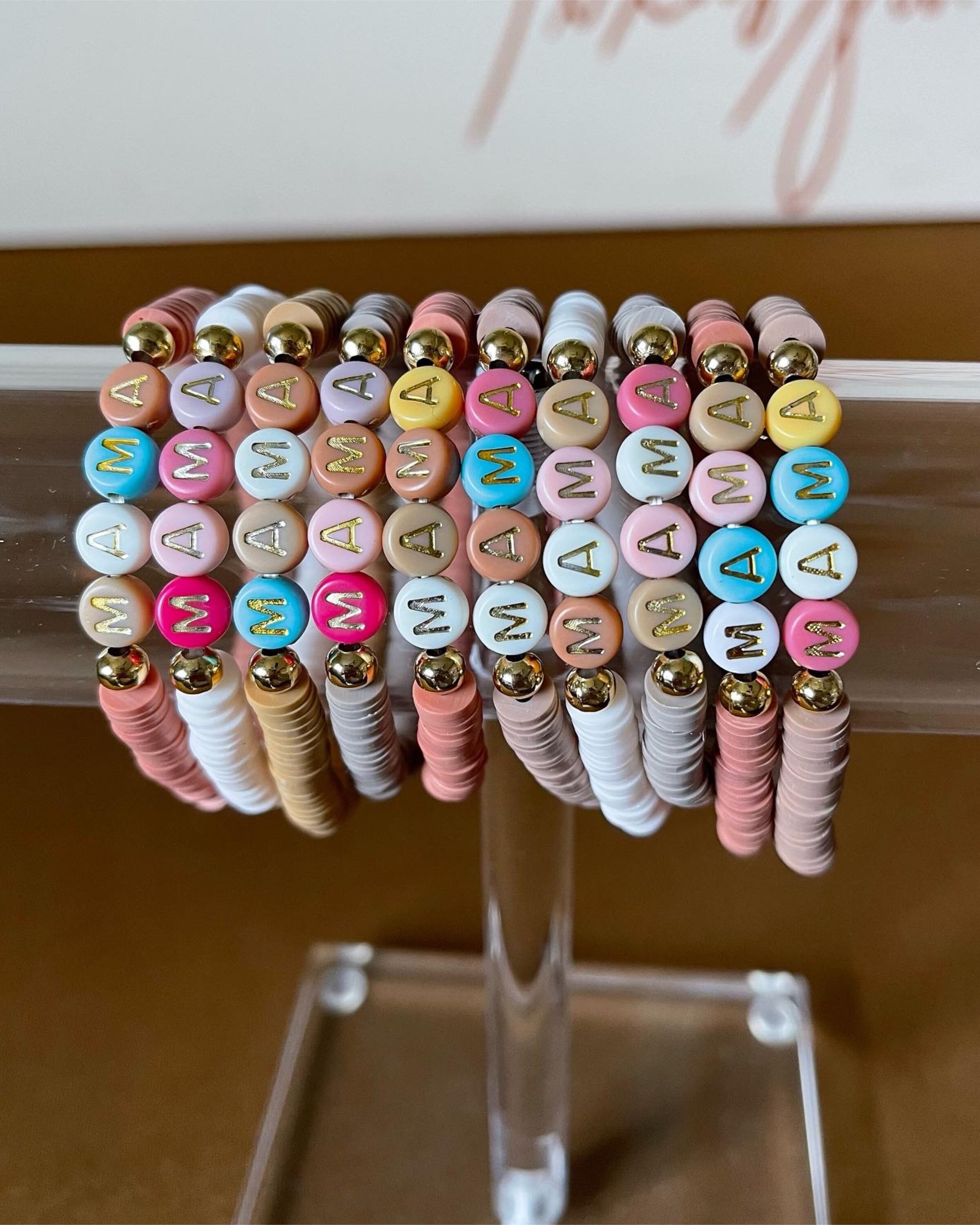 ②ハンドメイドmama Handmade “mama” Beaded Bracelet. Mother's Day Gift. - Etsy