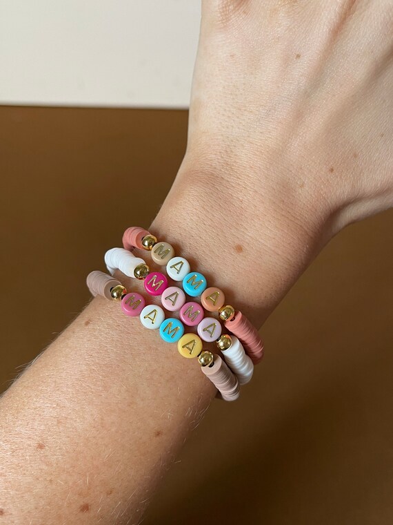 ②ハンドメイドmama Handmade “mama” Beaded Bracelet. Mother's Day Gift. - Etsy