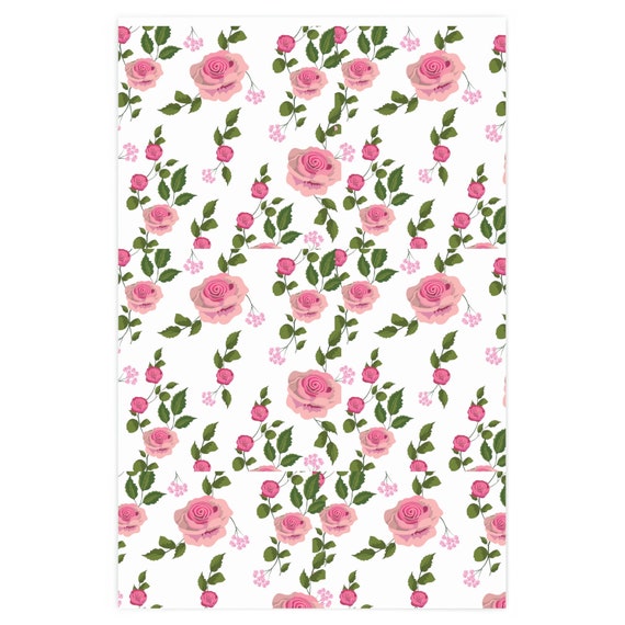 Vintage Rose Wrapping Paper Vintage Wrapping Paper Aesthetic Wrapping  Flower Wrapping Pink Wrapping 