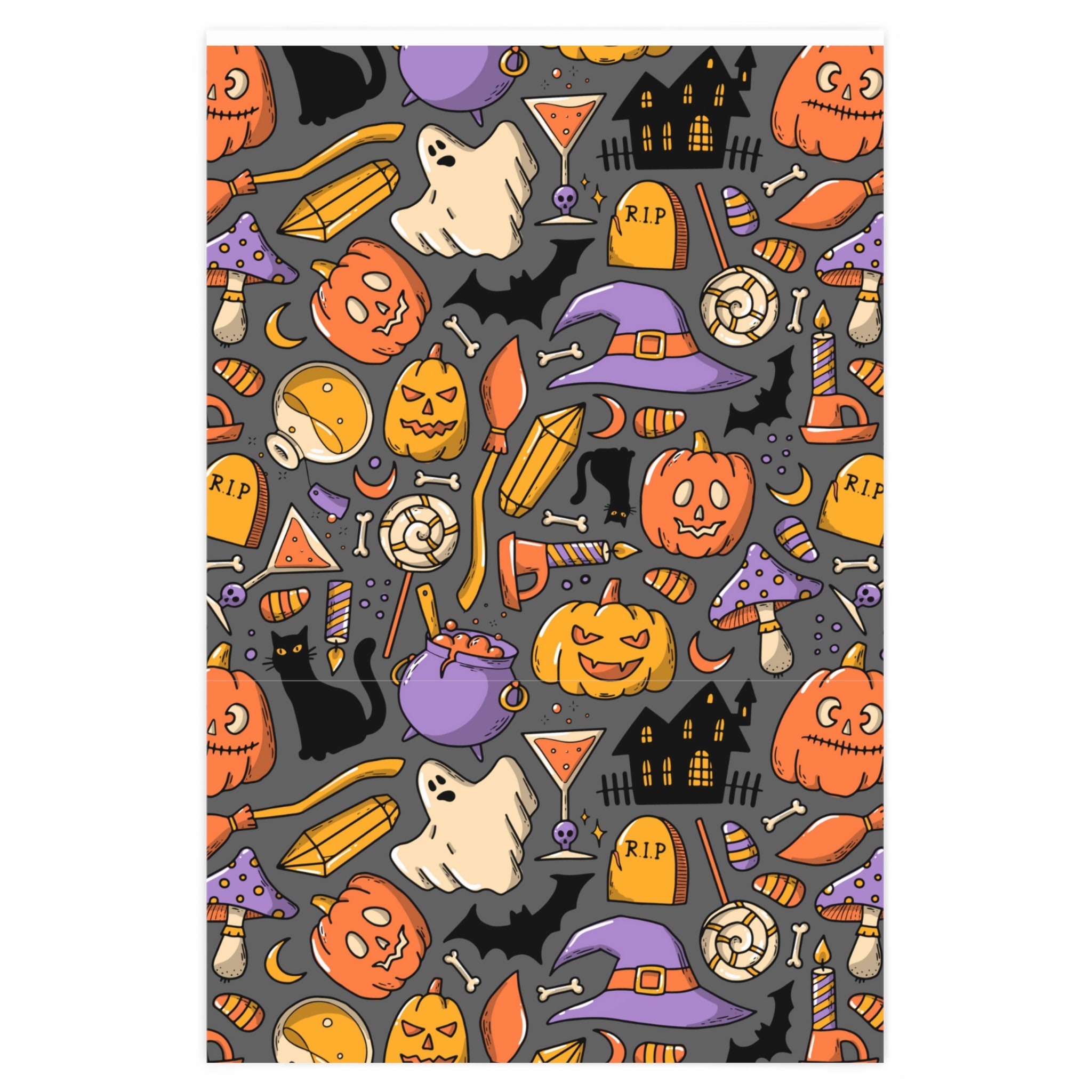 Halloween Wrapping Paper Spooky season paper Pumpkin wrapping pape