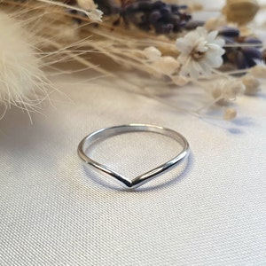 Sterling Silver Midi Ring, Simple Stacking Wishbone Ring, Dainty Above Knuckle Ring, Dainty Minimalist Ring, Gift For Her