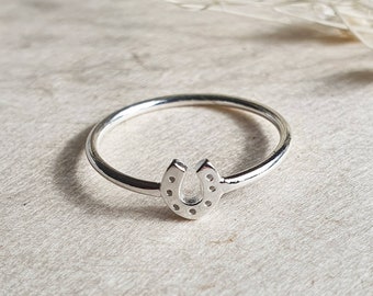 Sterling Silver Midi Ring, Horseshoe Ring,  Good Luck Ring, Gift Idea For Her, Above Knuckle Ring, Silver Pinky Ring