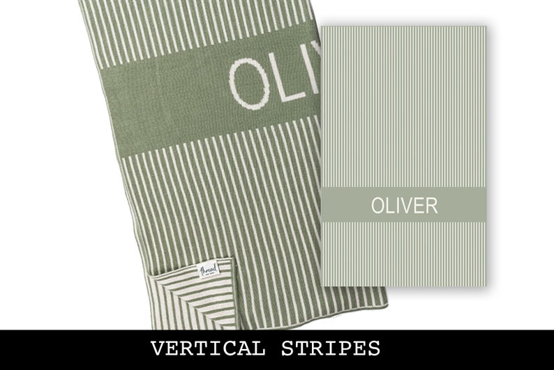 Custom Baby Blanket Vertical Stripes 5 Sizes. 100% Cotton Knitted Blanket. image 2