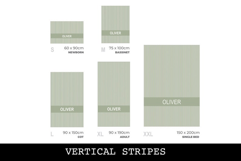 Custom Baby Blanket Vertical Stripes 5 Sizes. 100% Cotton Knitted Blanket. image 9