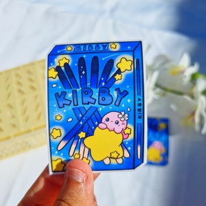 Kirby Pocky Snack Stickers, BUY 3 GET 1 FREE, Kawaii food stickers, Aesthetic stickers