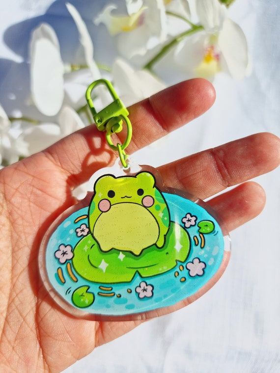 Frog on Lily Pad Keychain Cute Acrylic Charm Frog Gifts -  Canada