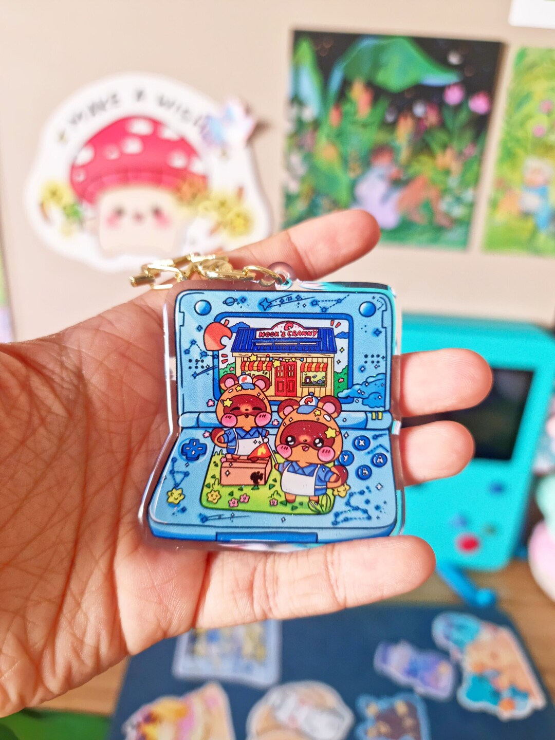 Animal Crossing Nintendo Console Keychain Timmy & Tommy Nook Cranny Epoxy Charm ACNH Etsy New