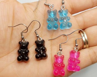 Gummibärchen Ohrringe - Süßer Kawaii Candy Charm Schmuck, Y2K Ästhetische Ohrringe, Buntes Geschenk für Sie, Verspieltes Accessoire