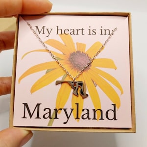 Maryland State necklace, State chain, gift ideas, love your state, trendy jewelry, Maryland State, home