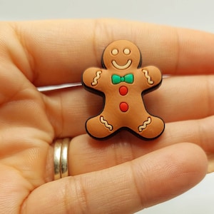 Gingerbread man croc charms, shoe charms, shoe accessories, shoe decorations, holiday charms, Christmas gift
