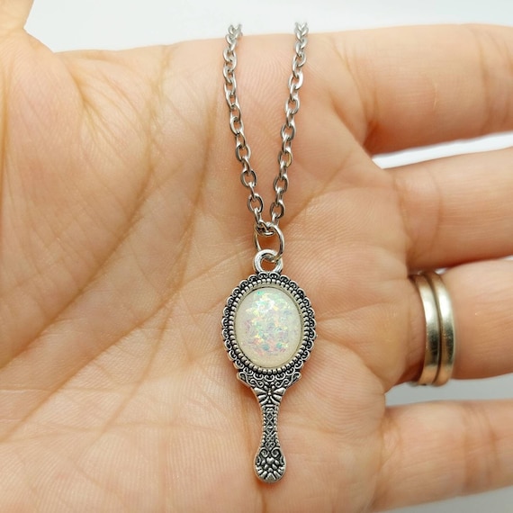 Magic Mirror Charm Necklace – Enchanted Fairy Tale Jewelry, Gothic