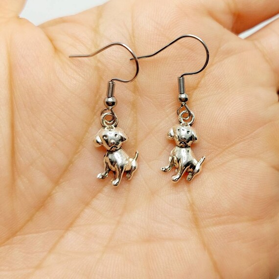 Mini Dog Charm Dangle Earrings – Cute Puppy Earrings, Pet Lover