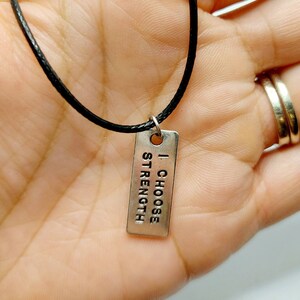 Inspirational charm necklace, charm necklace, gift ideas, gifts for her, gifts for teens, I chose strength charm