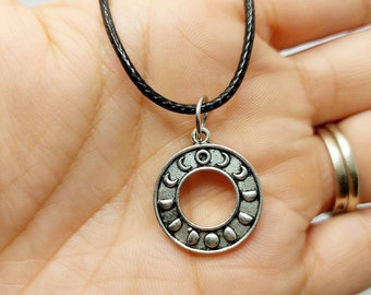Moon cycle charm necklace, charm necklace, gift ideas, gifts for her, gifts for teens, stars, moon