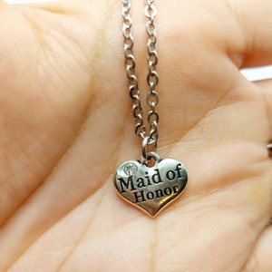Maid of honor charm necklace, charm necklace, gift ideas, gifts for her, maid of honor gift, wedding party jewelry
