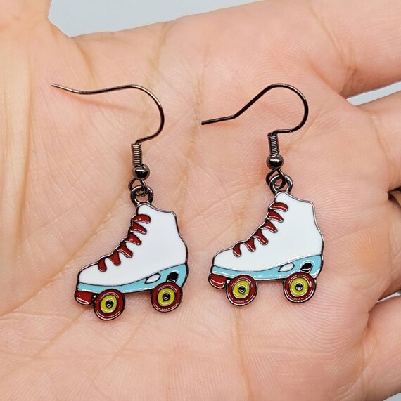 Roller skate earrings roller skate charms charms charm earrings dangle earrings fun earrings skating