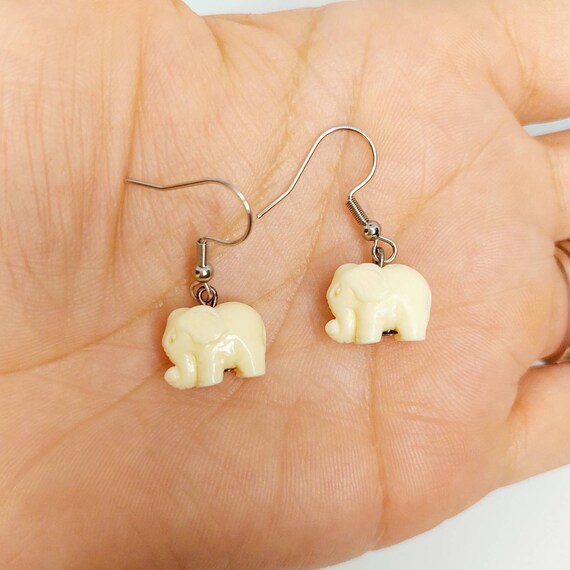 Small Lucky Elephant Dangle Earrings Small Lucky Elephant Dangle Earrings