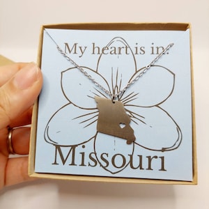 Missouri State necklace, State chain, gift ideas, love your state, Missouri State, home