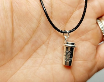 Coffee Cup Charm Necklace – Cute Coffee Lover Jewelry, Minimalist Beverage Pendant, Gift for Her, Kawaii Coffee Accessory