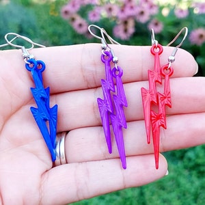 Lightning dangle earrings, dangle earrings, fun earrings, nature earrings, earrings, lightning bolt