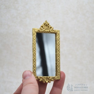 Vertical Baroque Gold Mirror | Ornamentation for Dollhouse