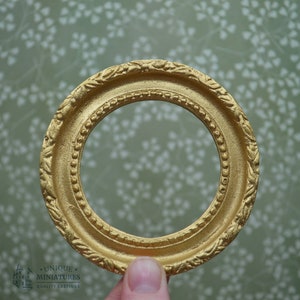 Circular Gold Leaf-Patterned Frame | Miniature for Dollhouses