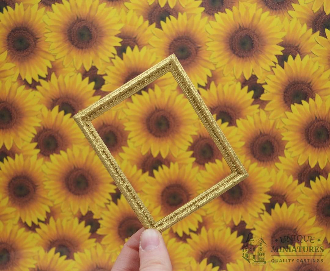 Beaded Gold Frame Miniature for Dollhouses Etsy