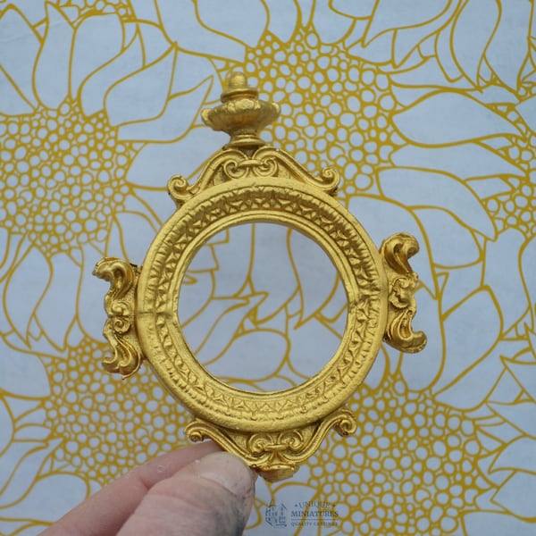 Gilded Round Urn Frame | Miniature for Dollhouses | 3.5” x 2.75”