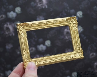 Large Gold Chrysanthemum Frame | Miniature for Dollhouses