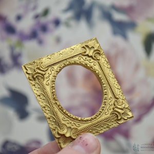 Golden Baroque Lily Frame | Miniature for Dollhouses | 1.75” x 2”