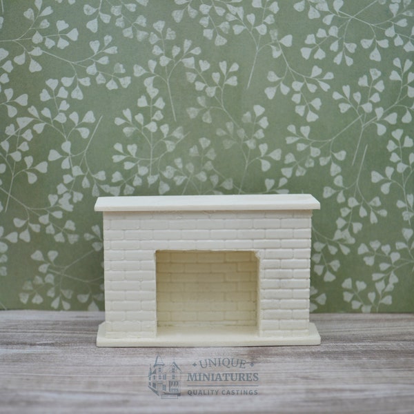 Short Half-Scale Brick Fireplace | Ornamentation for Dollhouse