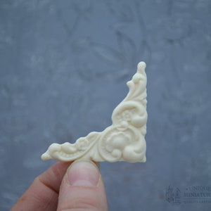 Large Corner Bracket Appliqués, Four (4) Count | Ornamentation for Dollhouse | 1.5 Inch