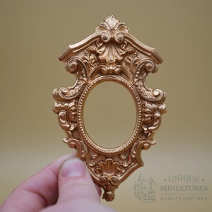 Ornate Gold Shell Frame for Tiny Art | Miniature for Dollhouses