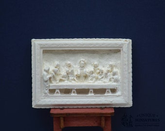 Melody Jane Puppenhaus Bild 'Letztes Abendmahl' – 1:12 Miniatur In Goldrahmen, Religiöses Zubehör