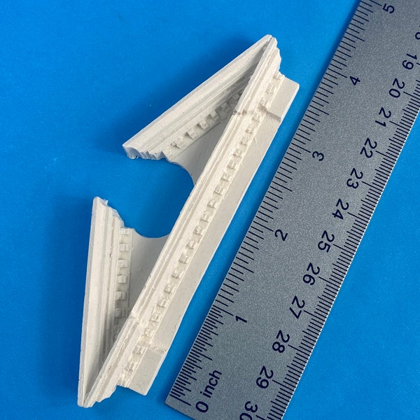 Classical Broken Pediment Trim | Ornamentation for Dollhouse Miniatures