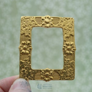 Gold Nouveau Daisy Frame | Miniature for Dollhouses | 1.75” x 2”