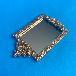 Short Baroque Mirror | 1 1/2” x 2" | Ornamentation for Dollhouse Miniatures