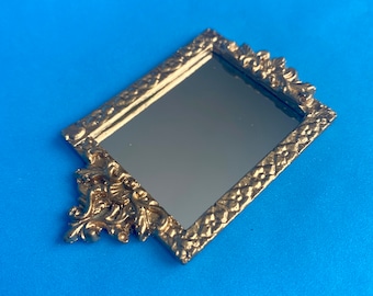 Short Baroque Mirror | 1 1/2” x 2" | Ornamentation for Dollhouse Miniatures
