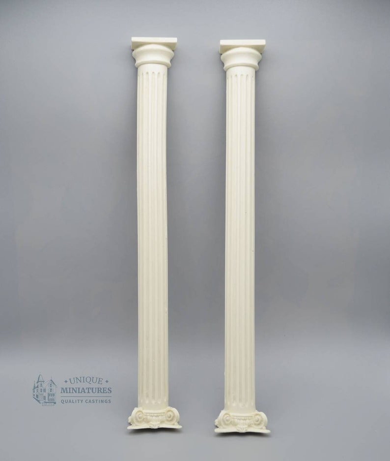 Half Rounded Columns Large Regal Half-round Column | Ornate Miniature Decor | Set of Two - Etsy