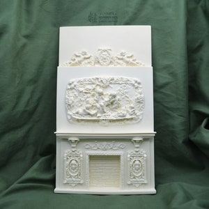 Large Cherub Frieze Fireplace | Ornamentation for Dollhouse