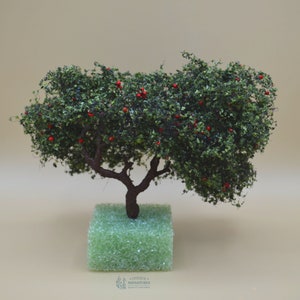 Ornamental Delicious Red Apple Tree | 4 Inches | Miniature for Dollhouse Garden