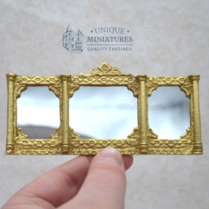 Versailles Three-Paneled Mirror | Ornamentation for Dollhouse