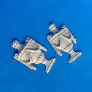 Decorative Urn-Shaped Appliqué Miniature for Dollhouse, Two (2) Count