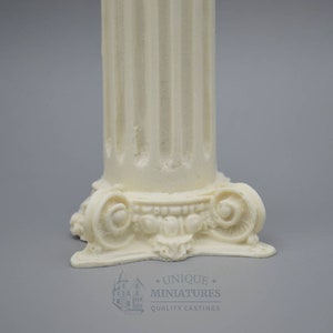 Large Regal Half-Round Column | Ornate Miniature Decor | Set of Two