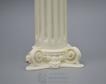 Large Regal Half-Round Column | Ornate Miniature Decor | Set of Two