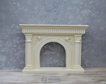 Thick Scroll Column Fireplace | Ornamentation for Dollhouse