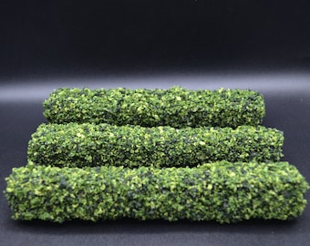 Green Square Hedges | 8 Inches | Set of 3 | Miniature for Dollhouse Garden