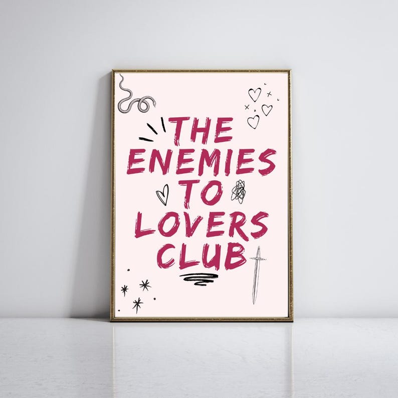 The Enemies to Lovers Club Wall Art Bookish Poster Book Merch Booktok ...