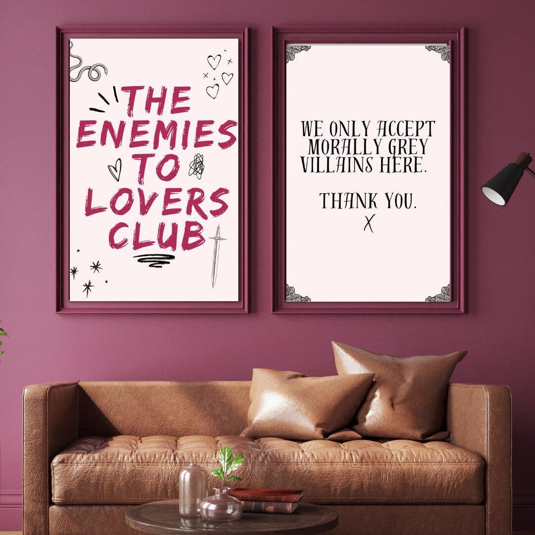 The Enemies to Lovers Club Wall Art Bookish Poster Book Merch Booktok ...